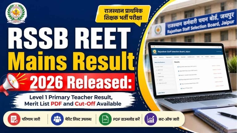 RSSB REET Mains Result 2026 Released