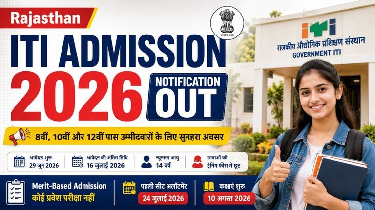 Rajasthan ITI Admission 2026 Notification Out