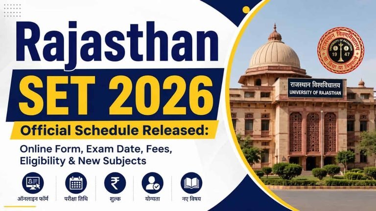 Rajasthan SET 2026 Official Schedule Released
