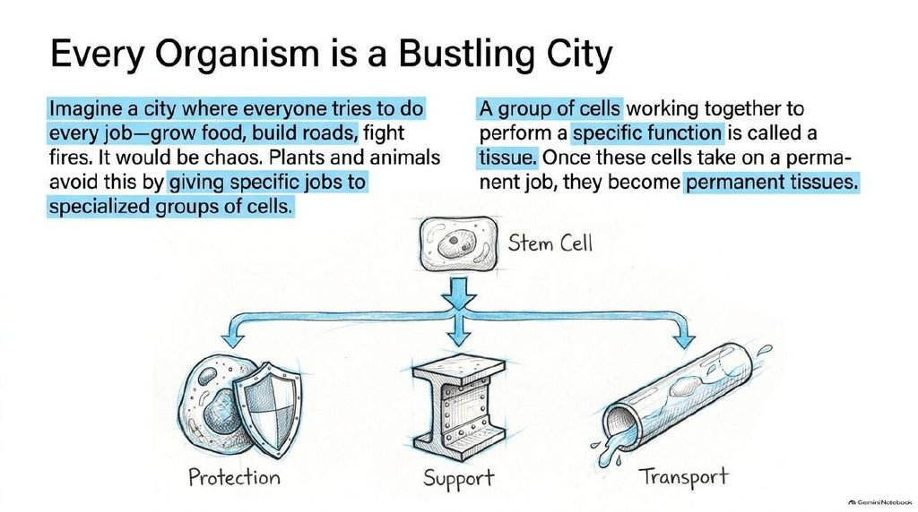 Stem cell becoming protection, support and transport cells